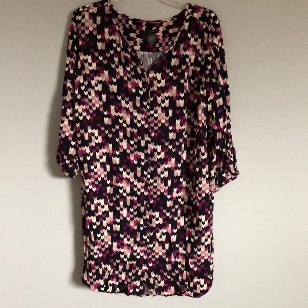 Ann Taylor print button down dress